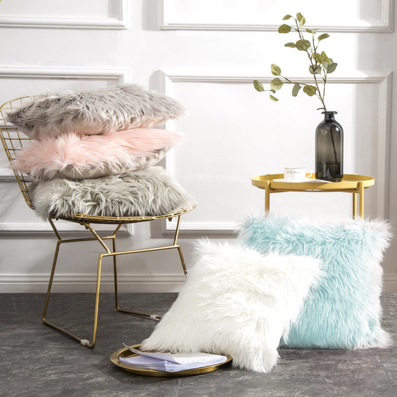 Fellkissen mit Füllung | Mint